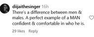 Another user appreciates the rapper (image via @diijaithesinger on Instagram)